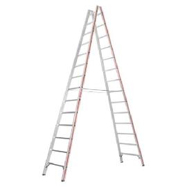 HYMER Sprossenstehleiter beids. 2x14 Sprossen AH 4,75m Produktbild