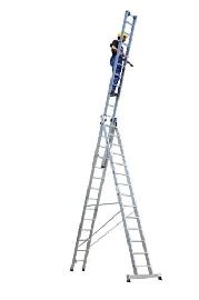 GÜNZBURGER STEIGTECHNIK Mehrzweckleiter 3-teilig mit nivello®-Traverse Produktbild