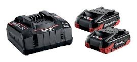 METABO Akku BasisSet LiHDX 18,0V 2x18,0V 4,0 Ah LiHDX Ladegerät ASC 145 Karton Produktbild