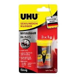 UHU Sekundenkleber blitz- schnell MINIS 3x1g Produktbild