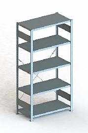 META Steckregal CLIP S3 100 Grundfeld, RAL 7035 lichtgrau Produktbild