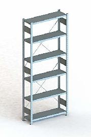 META Steckregal CLIP S3 230 Grundfeld, RAL 7035 lichtgrau Produktbild