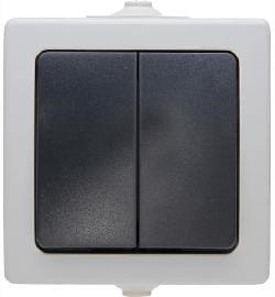 Kopp Serienschalter AP/FR Nautic grau Produktbild