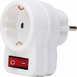 Kopp Schuko-Zwischenstecker mit Schalter, arktisweiß Produktbild