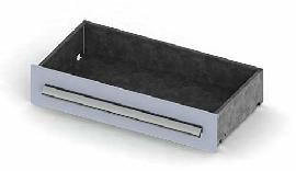 META Schublade BASIC, Volllauszug, ohne Inenprofile, für Steckregal CLIP, RAL 7035 lichtgrau / verzinkt Produktbild