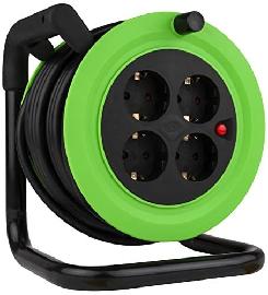 REV Mini-Kabeltrommel 15m H05VV-F3G1,5 s chwarz/grün Produktbild