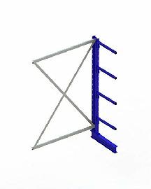 META Kragarmregal MULTISTRONG L Anbaufeld einseitig, RAL 5010 enzianblau Produktbild