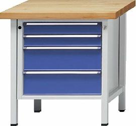 Anke Serie V 800/1500 x 700 x 840/850 mm, lichtgrau/enzianblau Produktbild