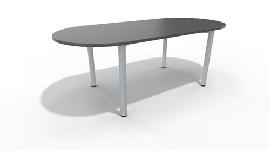 geramöbel Konferenztisch oval 2000x900mm Onyx/Silber Produktbild