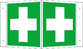 SafetyMarking Rettungsschild „Erste Hilfe" als Winkel-/Fahnenschild Produktbild