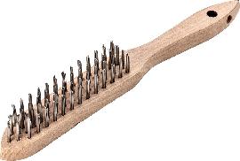 Lessmann Handdrahtbürste V4A glatt 3-reihig 0,3mm Produktbild