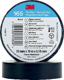 3M Temflex 165 Vinyl-Isolierband Schwarz 15mm x 10 m Produktbild