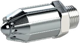 RIEGLER Lärmarme Runddüse, M12x1,25, Sicherheitsdüse Standardausführung, Zink-Druckguss, Aluminium, Länge 41,0 mm, Düsen-Außen-ø 17 mm Produktbild