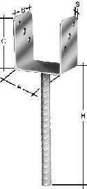 hadra Pfostenträger, U-Form, feuerverzinkt Produktbild