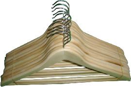Nölle Konfektionsbügel mit Steg, gewinkelt, Holz naturfarbig Produktbild