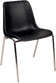 Kunststoffschalenstuhl 4 Stück demontier te Schwarz Gestell verchromt Produktbild