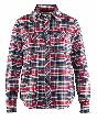 Blåkläder Damen Flanell Hemd Marineblau/Rot Produktbild