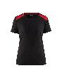 Blåkläder Damen T-Shirt Schwarz/Rot Produktbild