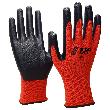 NITRAS Nylonhandschuhe, rot / schwarz, EN 388 Produktbild