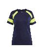 Blåkläder Damen T-Shirt mit High Vis Marineblau/Gelb Produktbild