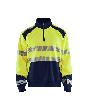 Blåkläder High Vis Sweatshirt Half-Zip High Vis Gelb/Marineblau Produktbild
