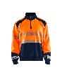 Blåkläder High Vis Sweatshirt Half-Zip High Vis Orange/Marineblau Produktbild