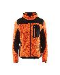 Blåkläder Strickjacke mit Softshell High Vis Orange/Schwarz Produktbild