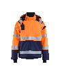 Blåkläder High Vis Shell Jacke High Vis Orange/Marineblau Produktbild