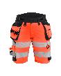 Blåkläder Damen Shorts High Vis 4-Wege-StretchHigh Vis Rot/Schwarz Produktbild