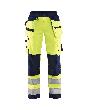 Blåkläder Damen High Vis Softshell Arbeitshose High Vis Gelb/Marineblau Produktbild