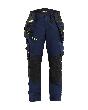 Blåkläder STRIKER Damen Handwerker Arbeitshose Stretch Dunkel Marineblau/High Vis Gelb Produktbild