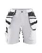 Blåkläder Damen Maler Shorts mit Stretch X1900 Weiß/Schwarz Produktbild