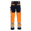 NITRAS MOTION TEX VIZ, lange Warn-Arbeitshose, neonorange / marineblau, EN ISO 13688, EN ISO 20471, OEKO-TEX Produktbild img2 S