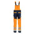 NITRAS MOTION TEX VIZ, Warn-Latzhose, neonorange / marineblau, EN ISO 13688, EN ISO 20471, OEKO-TEX Produktbild img2 S