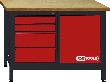 KS Tools Werkbank mit 4 Schubladen und 1 Tür, H840xB1200xT600mm Produktbild