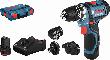 Bosch PRO Akku-Bohrschrauber GSR 12V-15 FC, 2x2,0Ah, 4 Aufsätze, L-BOXX Produktbild