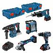 Bosch PRO 5 Tool Akku Set GSB+ GWS +GBH+ GSA+GLI 1x18,0 V 4,0 Ah + 2x 8,0 Ladegerät Produktbild img1 S