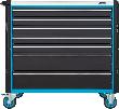 HAZET Werkstattwagen Assistent ∙ mit Sortiment 179NXXL-7/340 ∙ 1133 mm x 518 mm x 1020 mm ∙ Schubladen, flach: 5× 81 x 870 x 398 mm ∙ Schubladen, hoch Produktbild img4 S