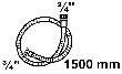 KIRCHHOFF WAS Zulaufschlauch-Verlä 3/4"A G x 1,5 m x 3/4"IG Produktbild img2 S