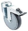 BS ROLLEN Lenkrolle, C121,mit Totalfeststeller,mit Rückenloch,Ø 125,B 32mm,100kg,Gummi Produktbild