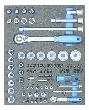 GEDORE Steckschlüssel-Sortiment 1/4"+1/2" in 2/4 CT-Modul Produktbild