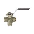 RIEGLER 3-Wege-Kugelhahn, Messing vernickelt, Anschluss unten, L-Bohrung, Rp 2" Produktbild img1 S