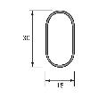 Hettich Schrank-Rohr, oval, 47615 , 30 x 15 x 2000mm, Stahl hochglanzverchromt Produktbild img2 S