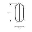 Hettich Schrank-Rohr, oval, 9079590 , 30 x 15 x 3000mm, Aluminium silber eloxiert Produktbild img2 S