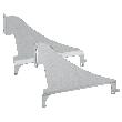 Hettich Stahlschubkasten-Blendenstütze, 20571, Stahl aluminiumoptik pulverbeschichtet Produktbild