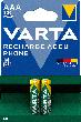 VARTA Phonepower Accu T398 Mico/AAA/HR03,800mAh Produktbild img4 S
