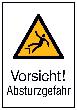 SafetyMarking Warnzeichen W008 "Absturzgefahr" Alu, 262x371mm Produktbild