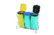 Nölle Abfallsammler 3x 120 l mit Deckel gelb/blau/schwarz Produktbild