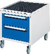 Neutral Roll-Container B480xT600xH540mm RAL 7035/5010 3 Schubladen Produktbild