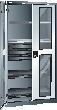 LISTA Flügeltürenschrank B1000xT580xH1950mm RAL 7035,Sichtfenstertür 4 Produktbild